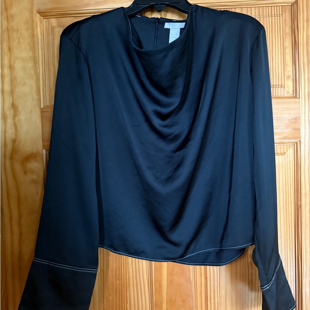 H&M Black Draped Women's Blouse